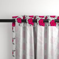 Large Hot Pink Abstract Floral Gray Grey Flower Polka Dot purple _Miss Chiff Designs