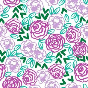 roses // purples smaller version of pastel purple spring florals print for little girls 