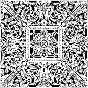 19th c. Ceiling Stencil Pattern