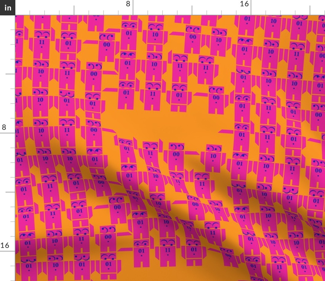 little robot binary code fabric