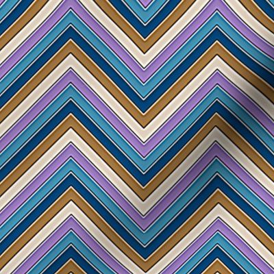 Brown Blue Lavender Chevron