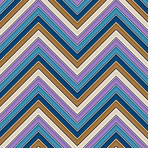 Brown Blue Lavender Chevron