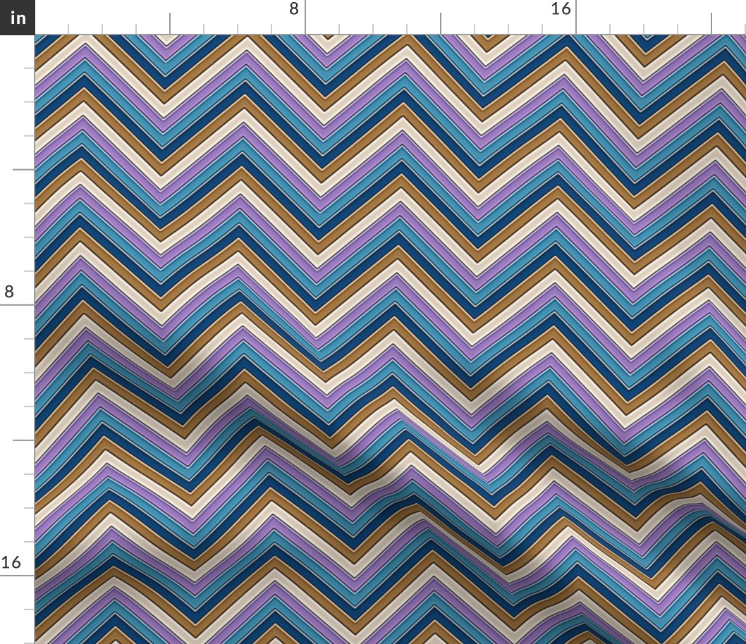 Brown Blue Lavender Chevron