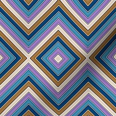 Brown Blue Lavender Chevron Boxes, Mirror