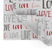 Love Word Typography Valentine Pink Red