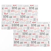 Love Word Typography Valentine Pink Red