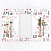 Love Word Typography Valentine Pink Red