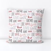 Love Word Typography Valentine Pink Red