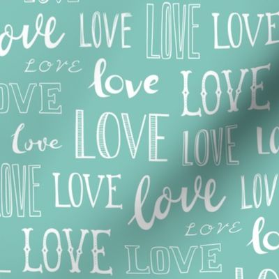 Love Word Typography Valentine Mint