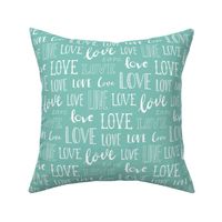 Love Word Typography Valentine Mint