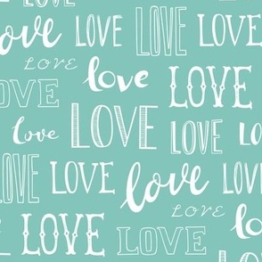 Love Word Typography Valentine Mint