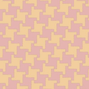 Pink and Yellow Square Houndstooth