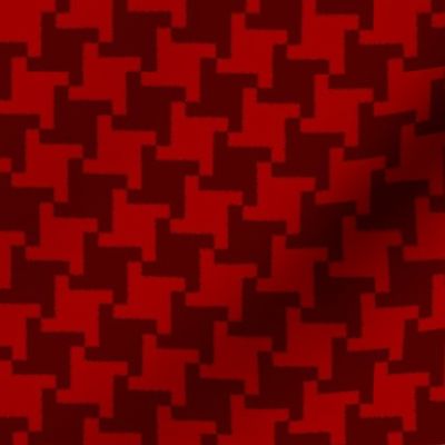Scarlet and Burgundy Square Houndstooth