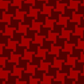 Scarlet and Burgundy Square Houndstooth