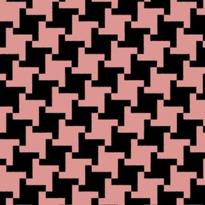 Pink Dark Gray Square Houndstooth