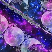 Triple Goddess Moons and Stars