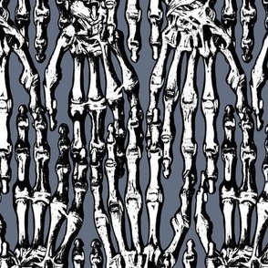 skeleton hands on dark grey