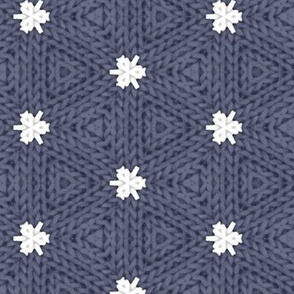 Knitted White Stars on Dark Blue