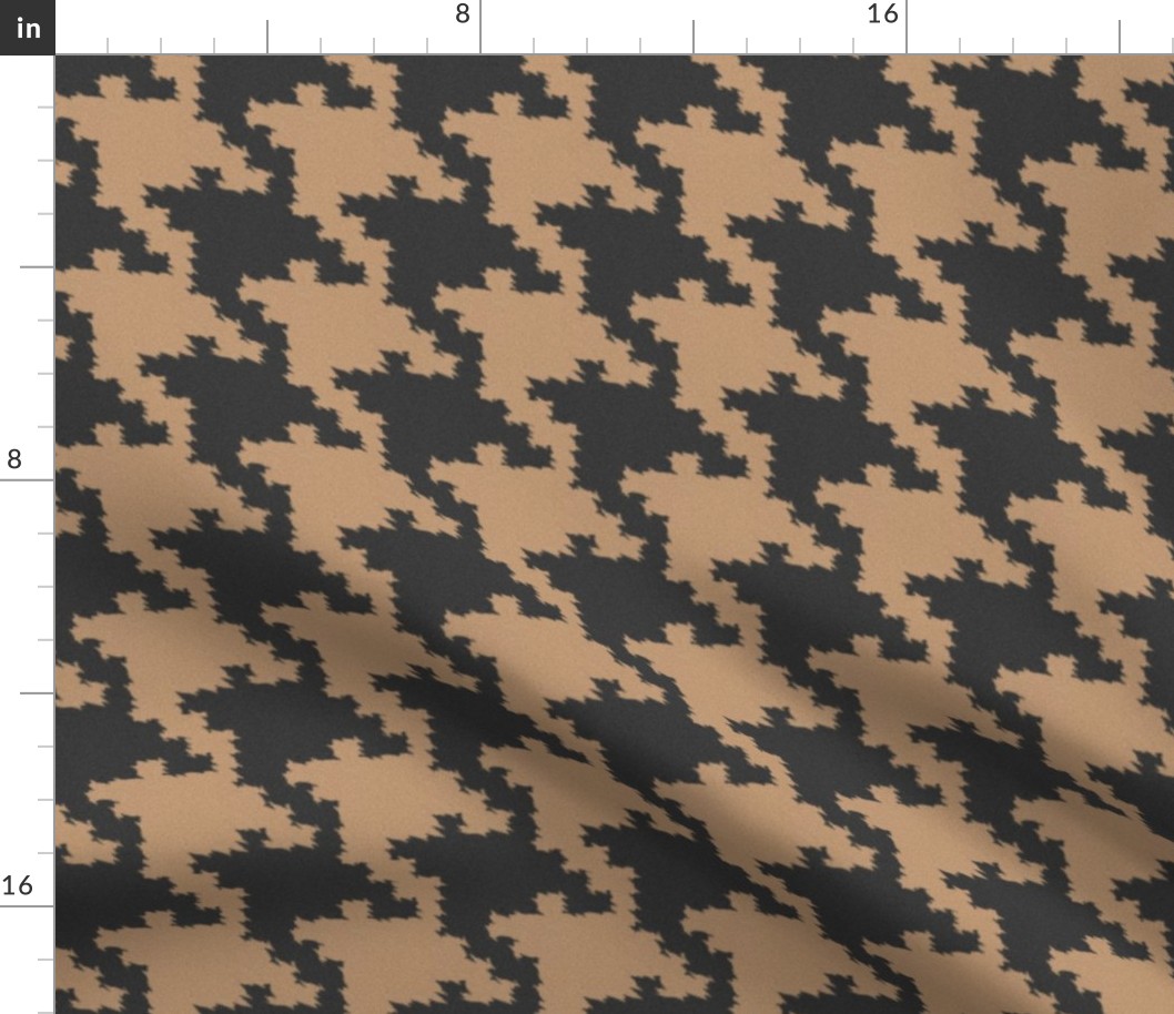 Charcoal and Sand Jagged Houndstooth
