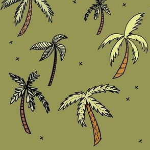 Palm Trees on Green