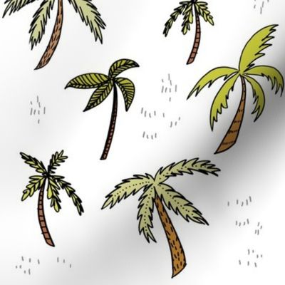 Palm Trees on White