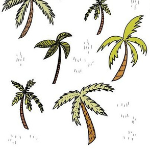 Palm Trees on White