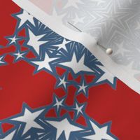 Red White and Blue Star Snowflakes