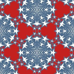 Red White and Blue Star Snowflakes