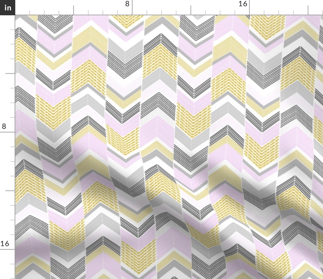 Gold Silver Pink Chevron Arrows