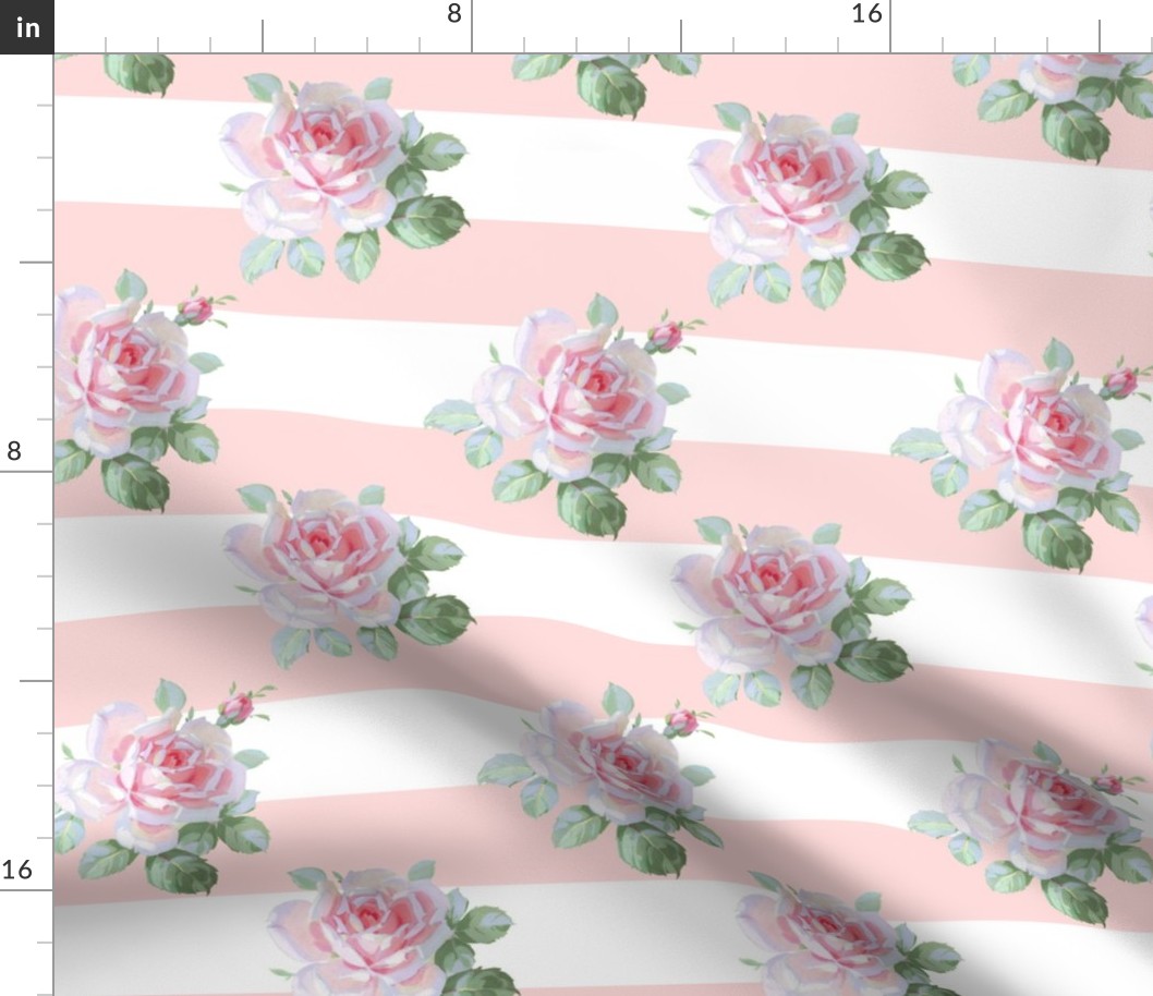 Seaside Garden Stripe in peony