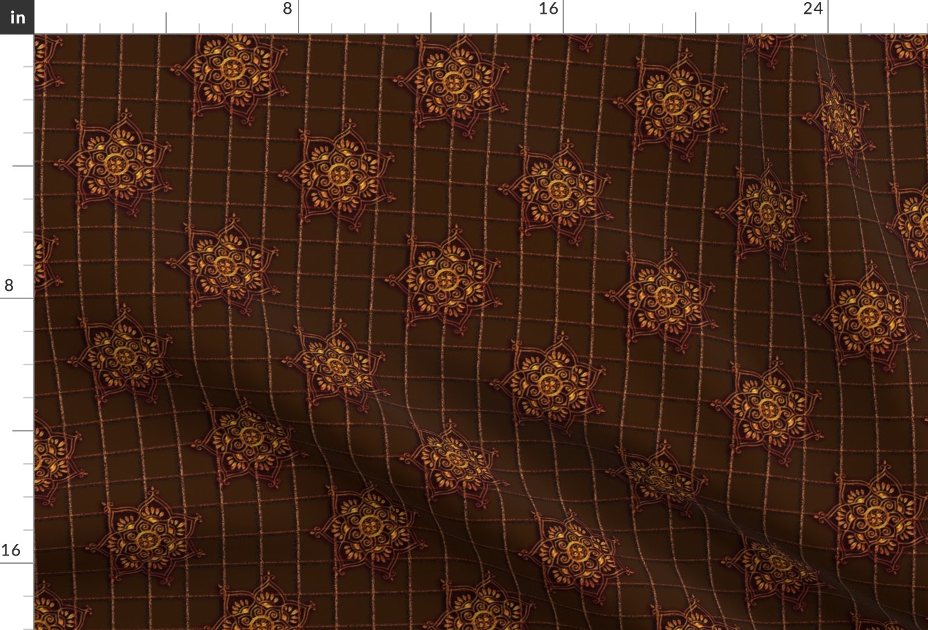 Lotus_Flower_Grid_Brown-Gold