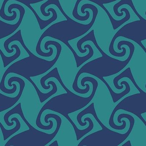 trellis - navy and teal