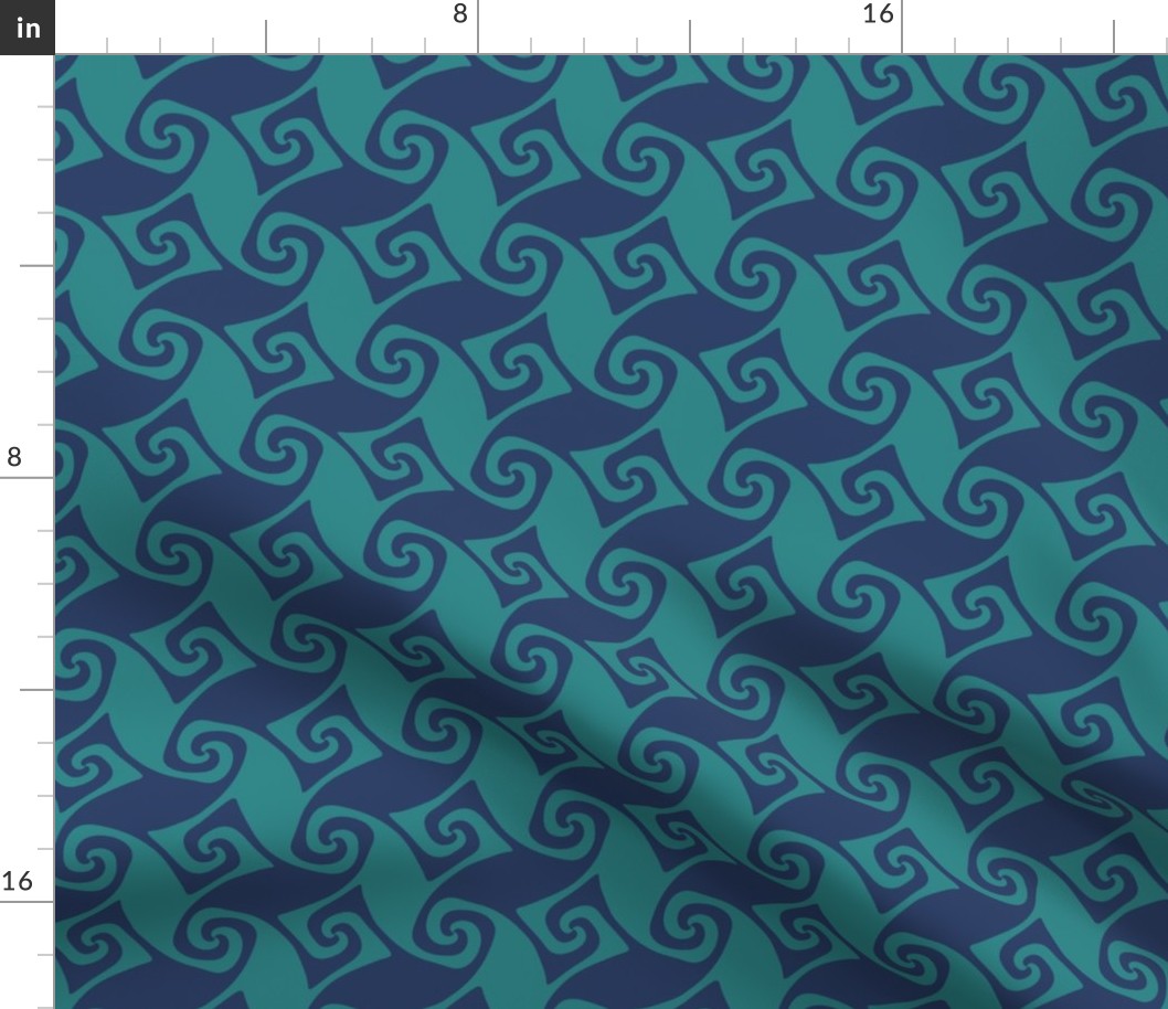 trellis - navy and teal