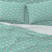 Whales on Mint Green