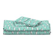 Whales on Mint Green