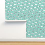 Whales on Mint Green