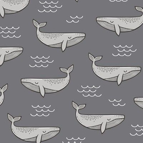 Whales on Dark Grey