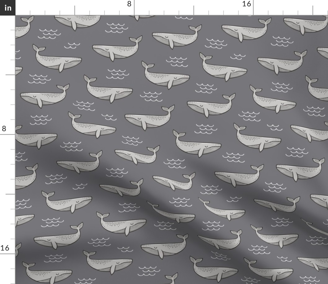 Whales on Dark Grey
