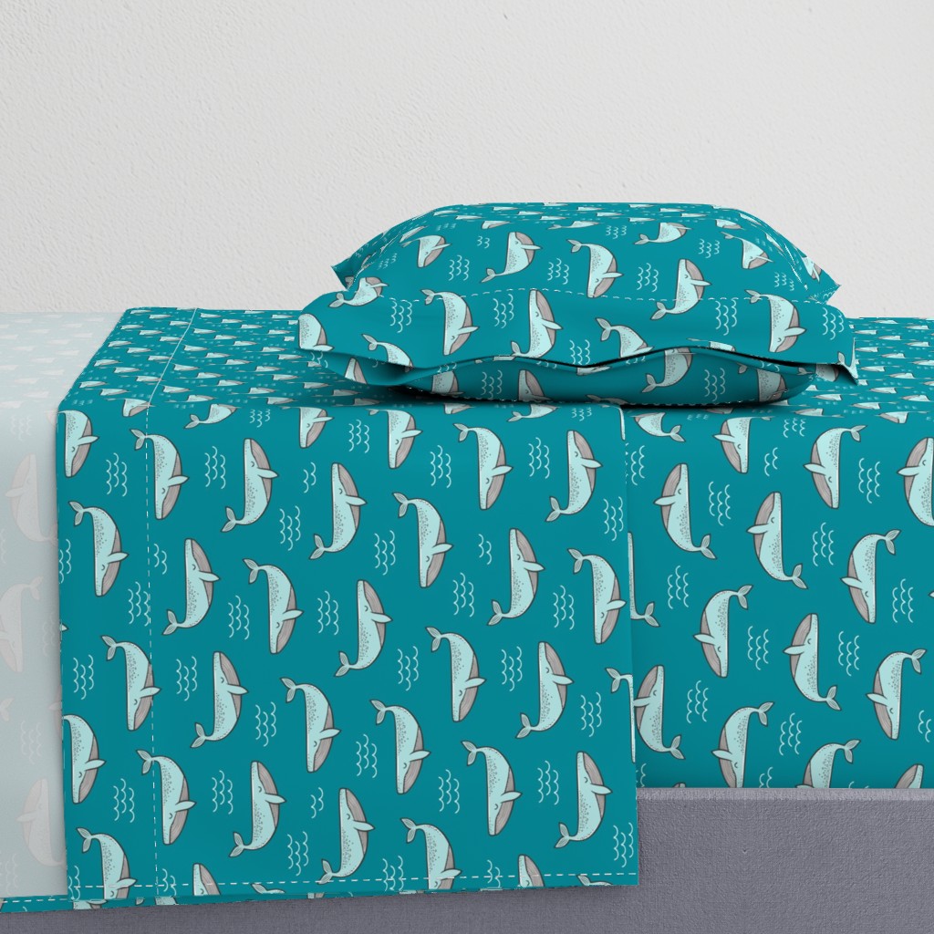 Whales on Aqua