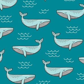 Whales on Aqua