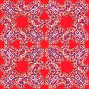 Feathery Bright Red Kaleidoscope