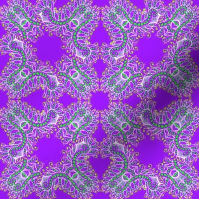 Feathery Purple and Green Kaleidoscope