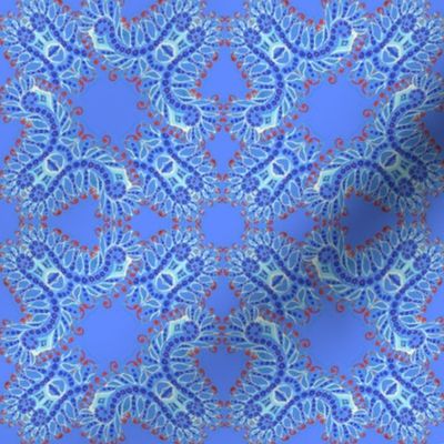 Feathery Blue Denim Kaleidoscope