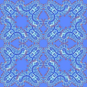 Feathery Blue Denim Kaleidoscope