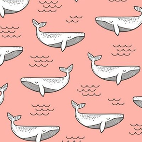 Whales on Peach