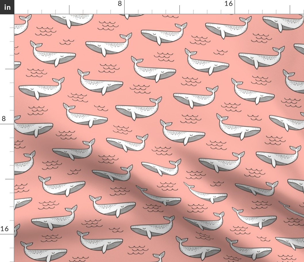 Whales on Peach