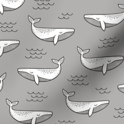 Whales on Grey