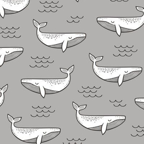 Whales on Grey