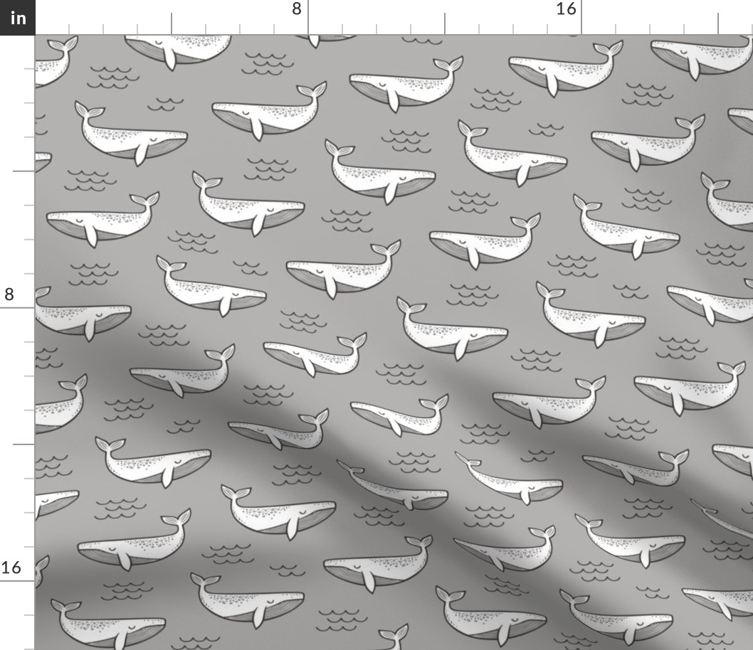 Whales on Grey