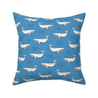 Whales on Blue